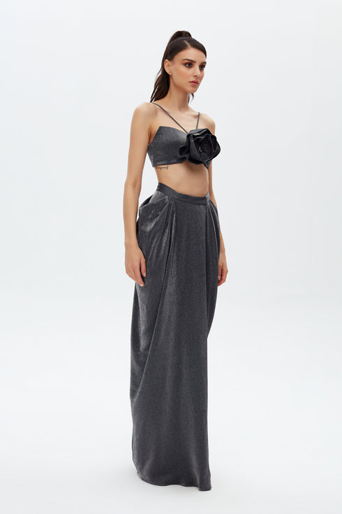 ASH FLOWER DETAILED CROP TOP